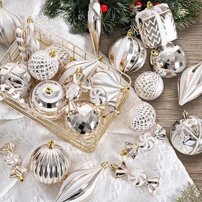 Plastic Christmas Ball Set 6/8/10cm Delicate Electroplated Ball Creative Waterproof Hanging Ornament New Year