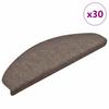 Self Adhesive Stair Treads 30 pcs 65 x 21 x 4 cm Beige Semi Round Large