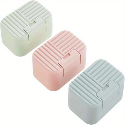 3pcs Plastic Rectangle Soap Box Travel Soap Container With Lid Portable Soap Case Soap Dishes For Travel Camping Gym Travel