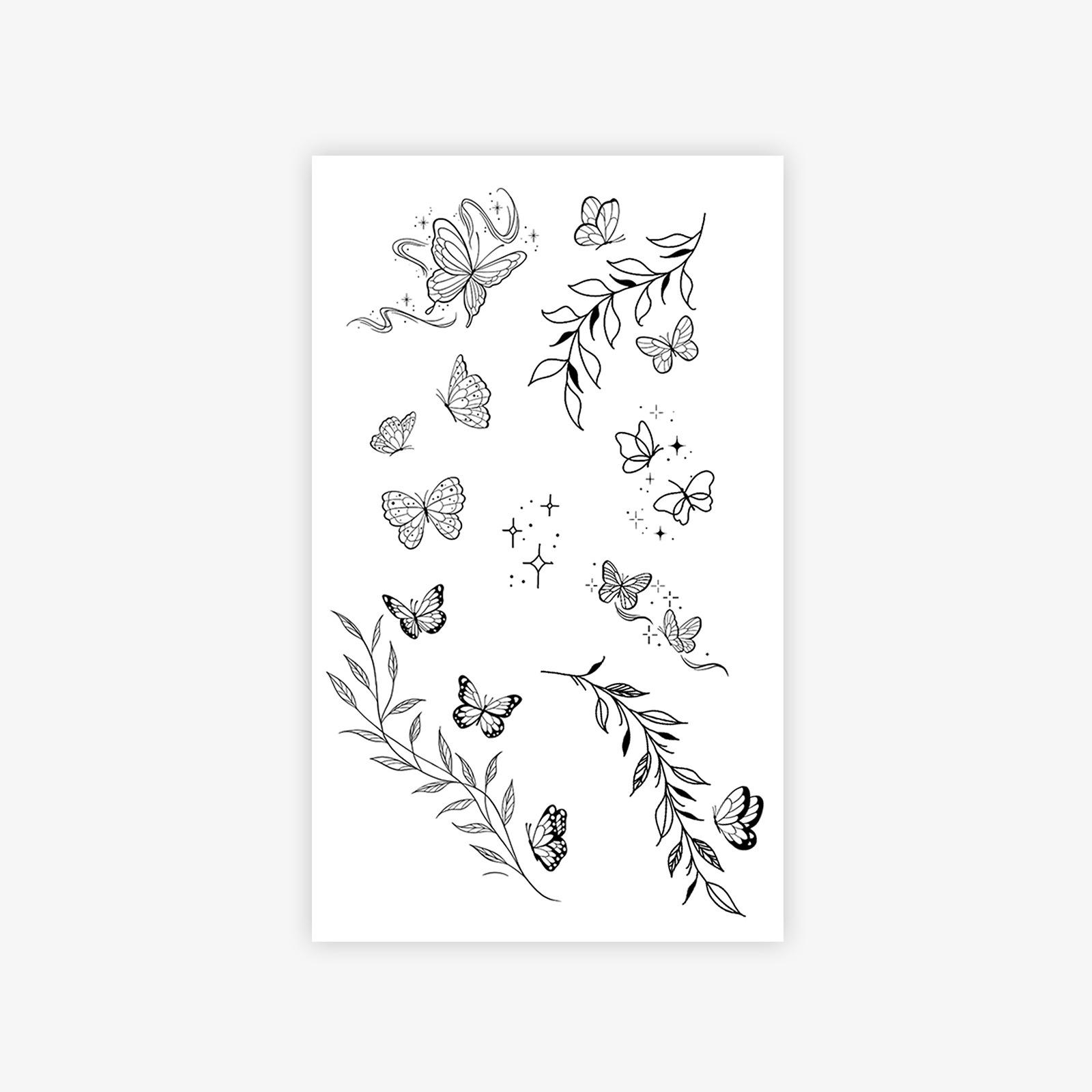 Wicker, Butterfly Finger Clavicle Small Pattern Tattoo Sticker Premium Sense Simple Tattoo Sticker 9*15