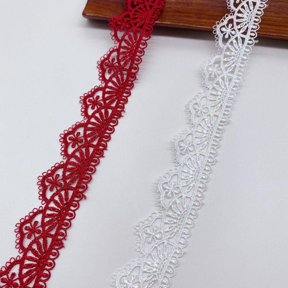 15 Yards Embroidered Flower Lace Polyester Cotton Water Soluble Trim Lace Trim DIY Clothes