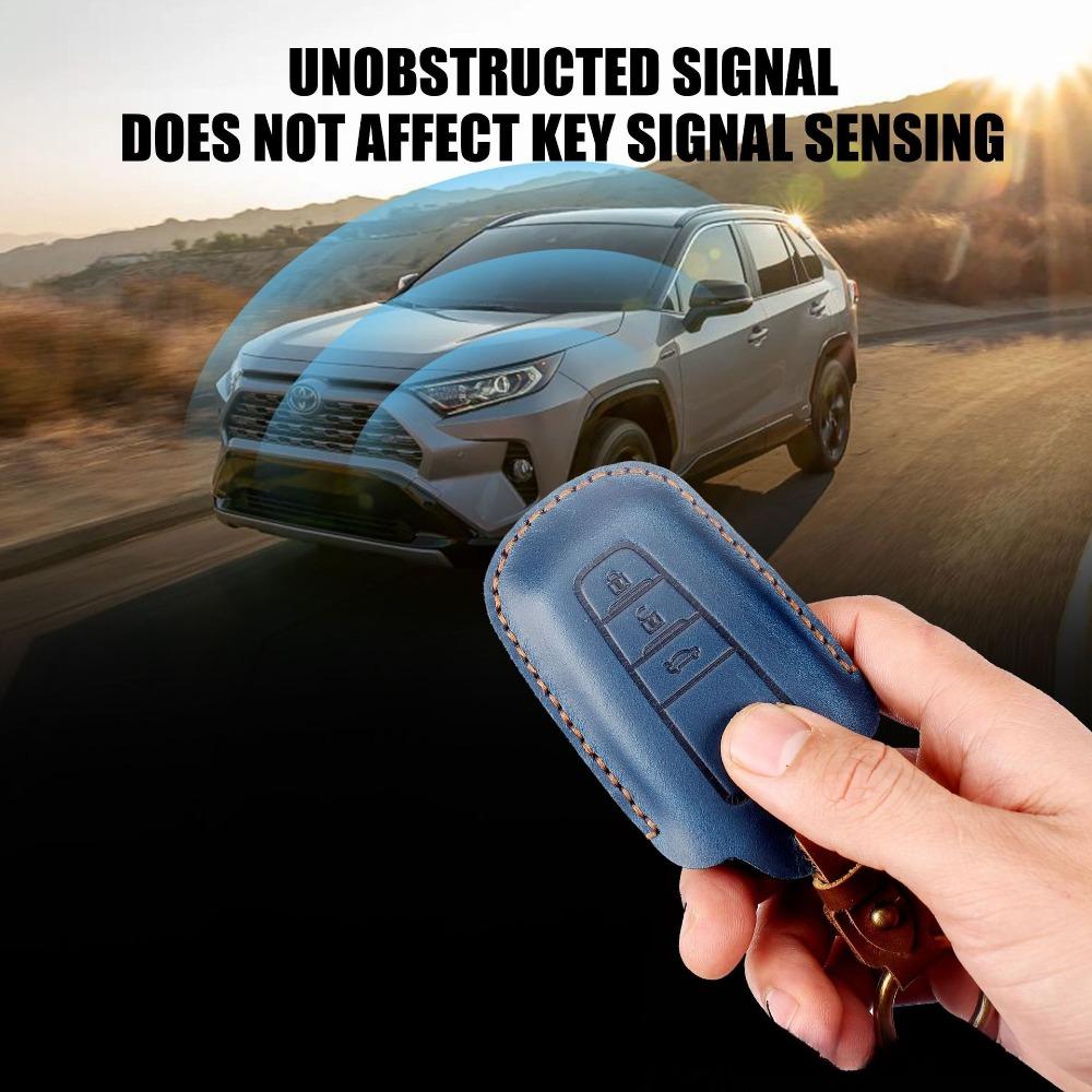 Genuine Leather Key Cover for Toyota Sienna Alphard Highlander Camry Previa Key Fob Protector