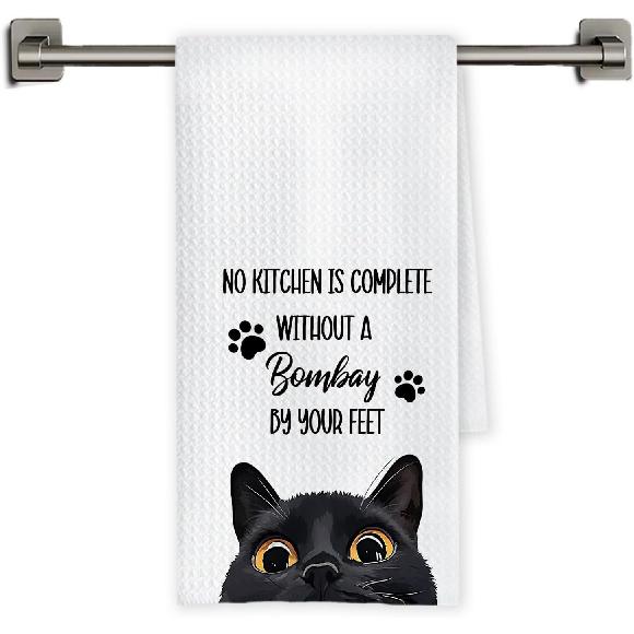 Chicimln Funny Tuxedo Cat Kitchen Towels, Tuxedo Cat Gifts Decorative Hand Towels, Gifts for Cats Lovers Dish Tea Towel Drying Cloth for Kitchen Bombay Cat