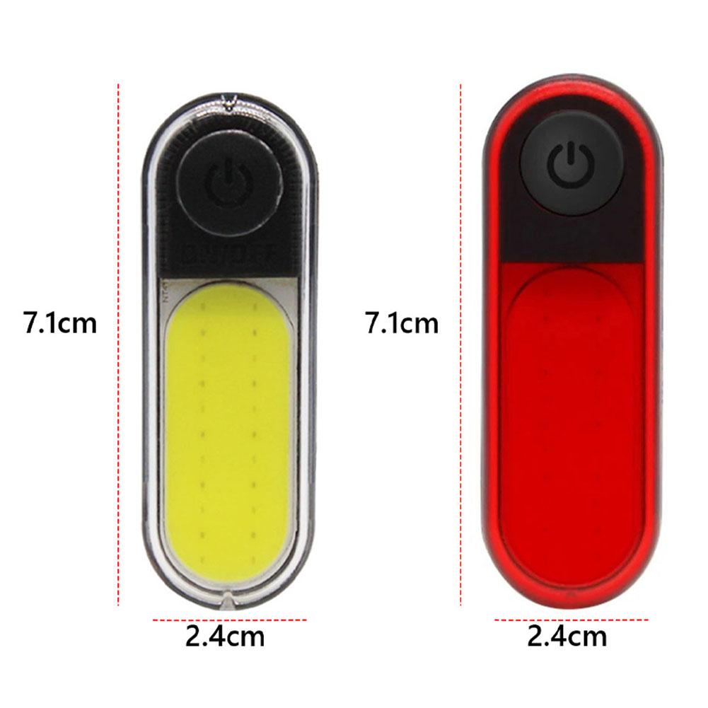 COB LED Bike Handlebar Flashlight USB Rechargeable Cycling Headlight Waterproof Safety Warning Taillight Cycling Tail Lamp