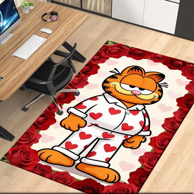 Garfield Printed Carpet, for Office Chair Living Room Bedroom Kitchen Room Decor Gifts.