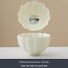 Jade White Porcelain Tea Cup with Flower Petal Design - Ceramic Tea Set for Women