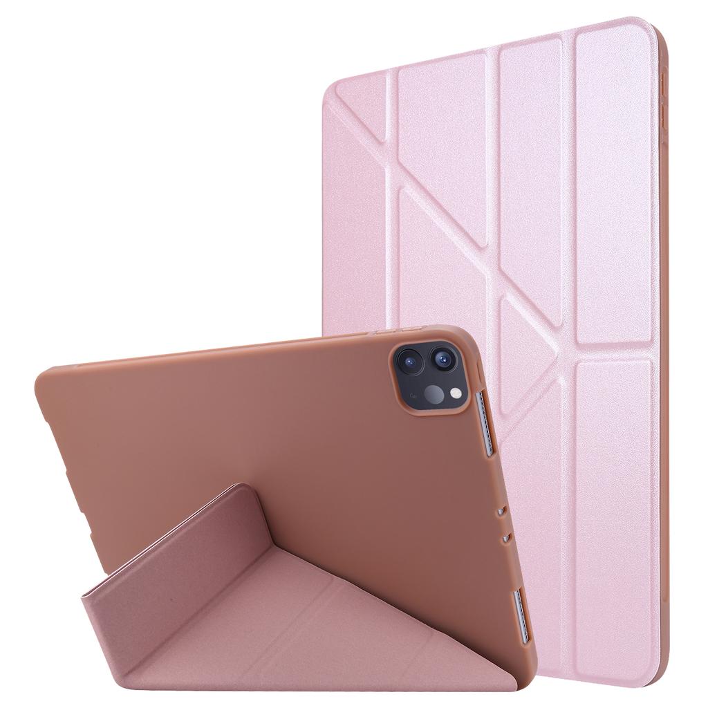 For iPad Pro 11 (2025)/11 (2024) Case Origami Stand PU Leather+Silicone Cover with Auto Sleep/Wake
