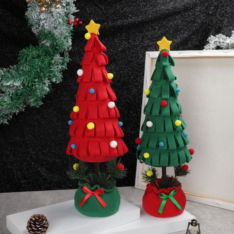Artificial Christmas Tree Ornaments With Base Tabletop Christmas Tree for Holiday Party Home Farmhouse Decoration