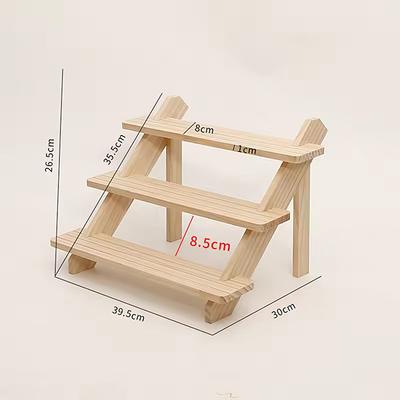 1Pcs 2/3/4 Tiers Ear Stud Holder Wooden Jewelry Dispaly Stand Shelf Cupcake Makeup Mini Figure Organizer Rack
