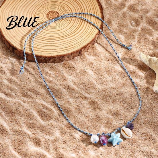 Langlebige Halskette Keramik Muschel Fisch Anhänger für Damen Unregelmäßiger Kies