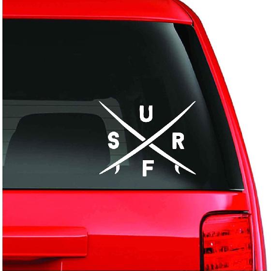 Black/Sliver Surf Sticker Creative Decal Vinyl Car Styling Accessories Auto Car Window Bumper Decal S149 (White)