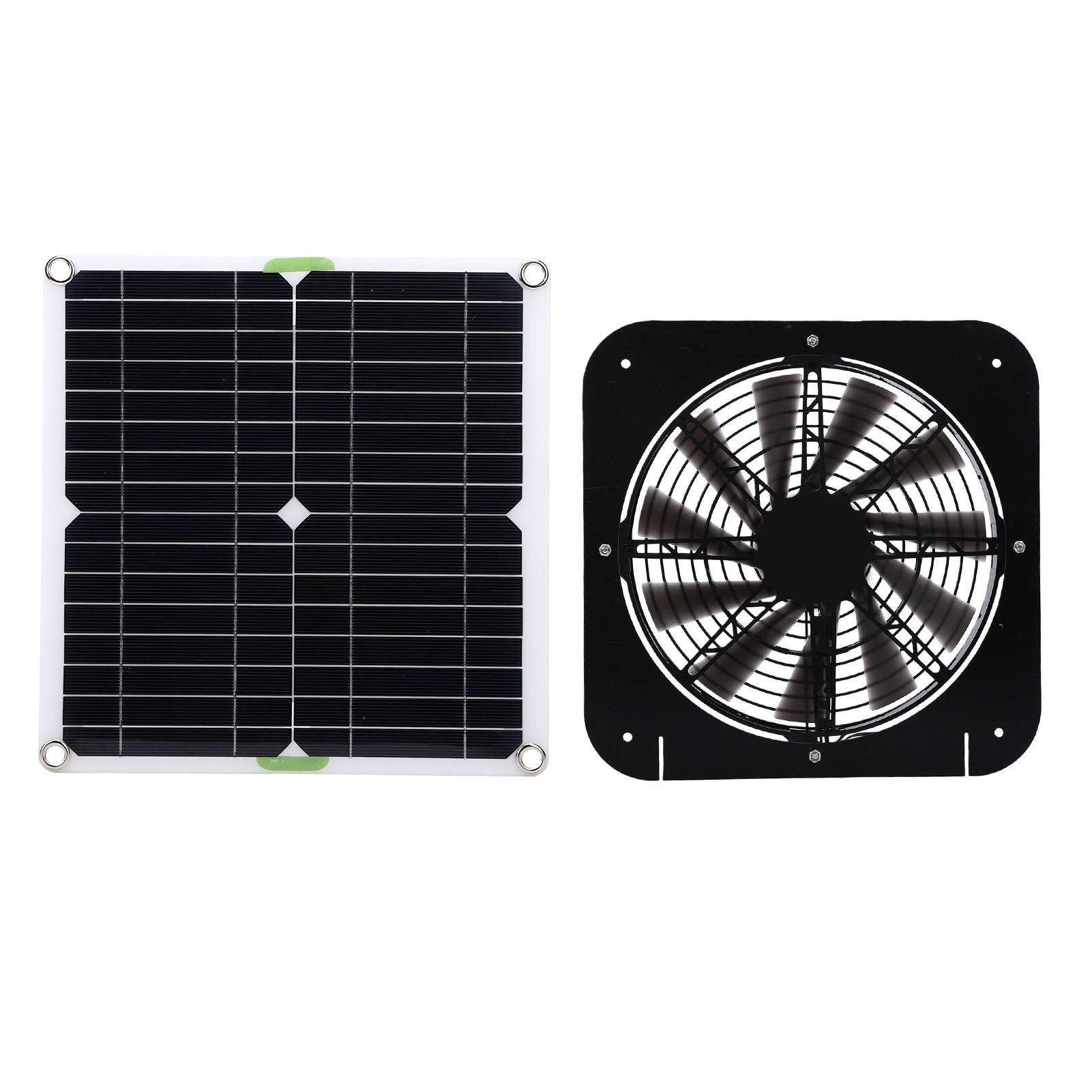 Solar Powered Exhaust Fan 100W 10 Inch Solar Vent Fan Kit for Kitchen Pet House Chicken Coop Greenhouse