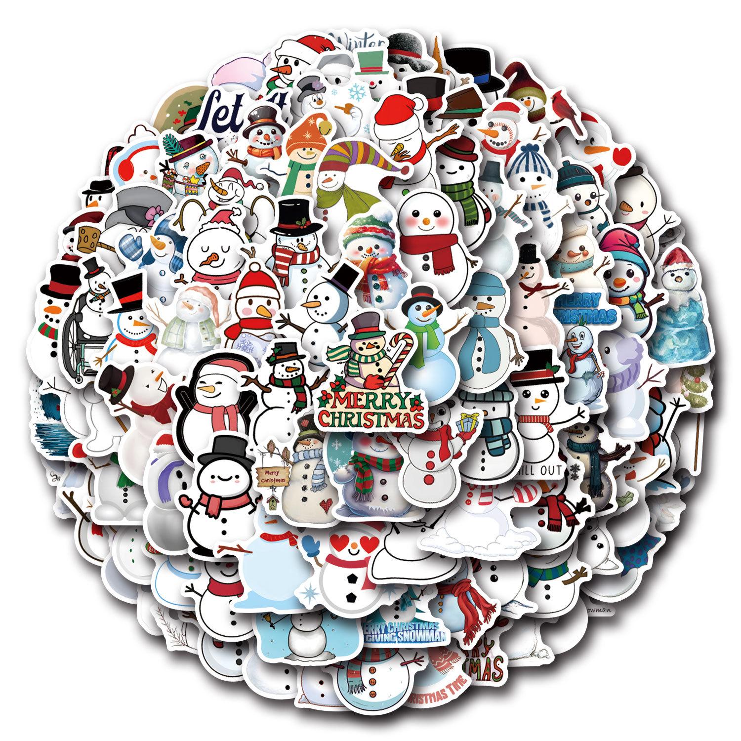 

110 Снеговик Снеговик Граффити Наклейки Декоративные Самокат Ноутбук DIY Мультяшные Наклейки