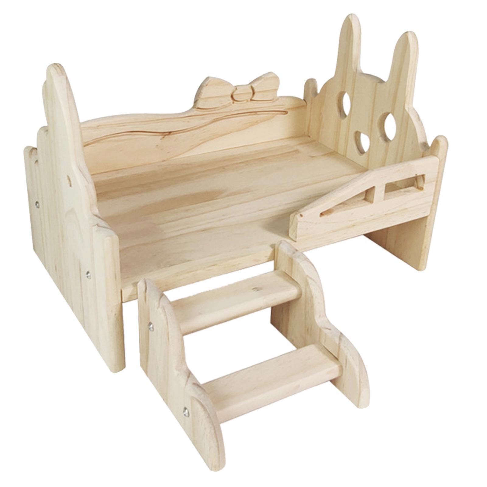 

Кровать для хомяка для маленького питомца с лестницей, деревянная платформа, клетка, угловая игровая площадка, аксессуары для клетки с игрушками, домик для маленького животного 4