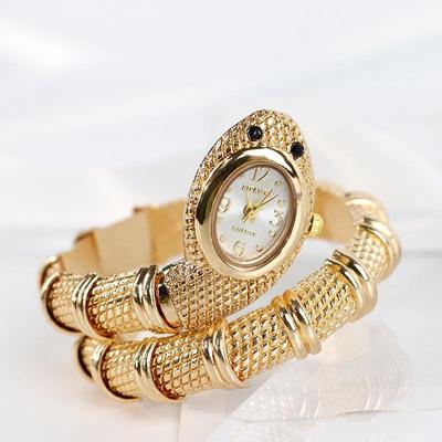 Women Quartz Watch Snake Watches Stainless Steel Bracelet Wristwatch Jewelry Gifts