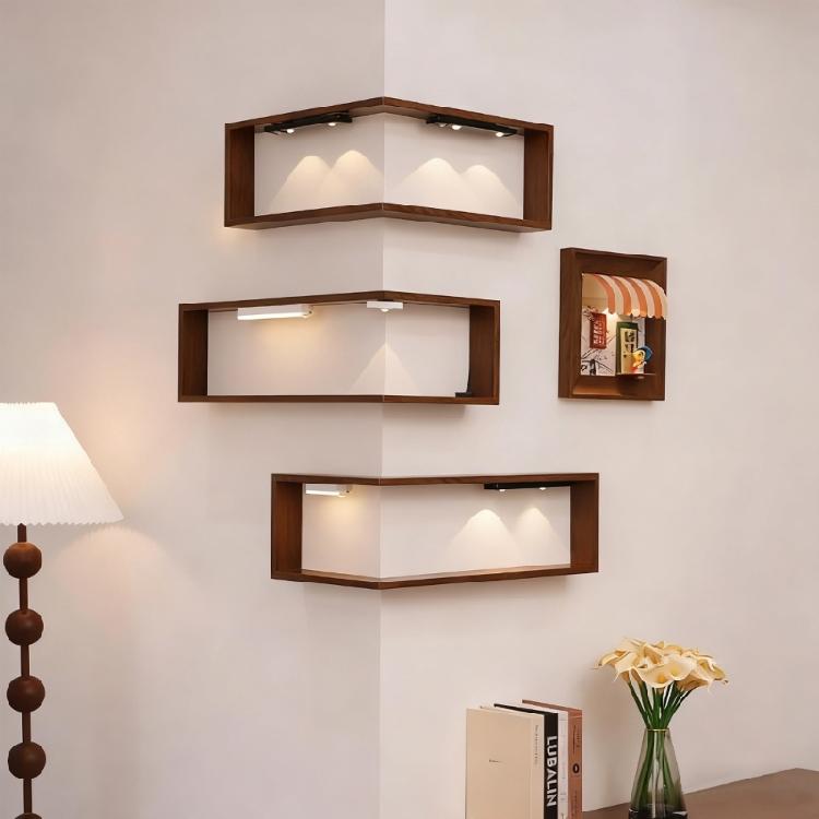 Corner Shelf Unit Wood Component Efficient Organization Space Saving Shelf for Maximizing Unused Corners in Modern Homes