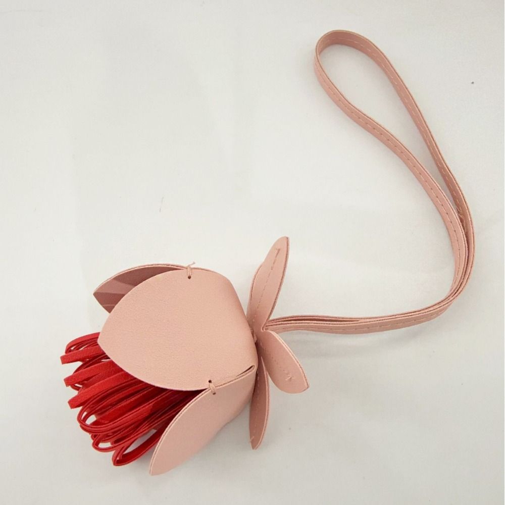 Hanger Leather Keychain Car Keyring Bag Pendant Lovely Flower Pu Leather Pendant  Men