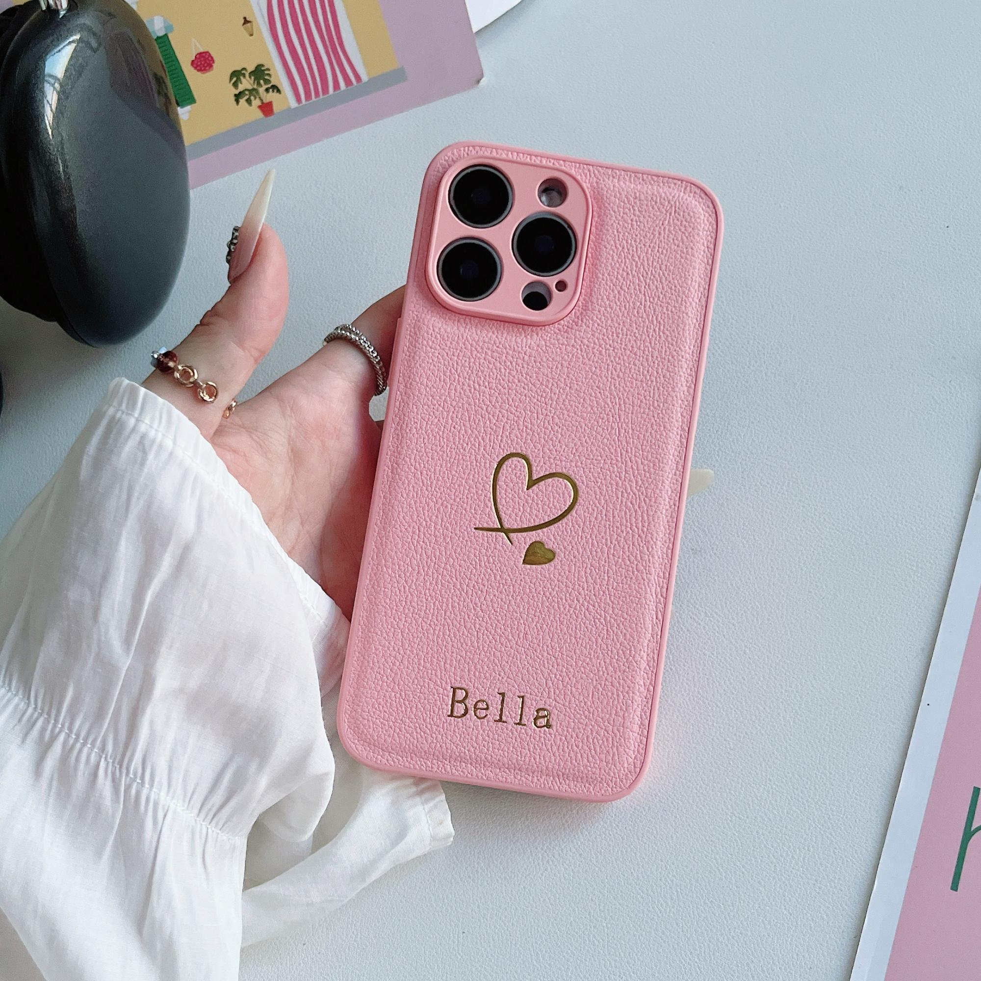 

Personalized Custom Initials Name Leather Case For iPhone 17 16 15 14 13 12 11 Pro Max Plus 17 Air Classic pattern Cover For iPhone 17