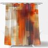 Abstract Orange Shower Curtain Burnt Orange Brown Oil Painting Watercolor Grunge Art Decor Bathroom Curtain Set with Hook
