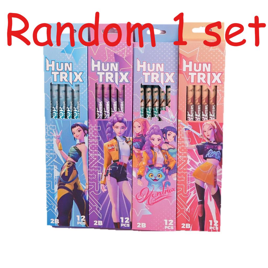 12 Pcs/Set K-POP Demon Hunters Movie Character Black Pencils, Peripheral Stationery Gift for Students & Children