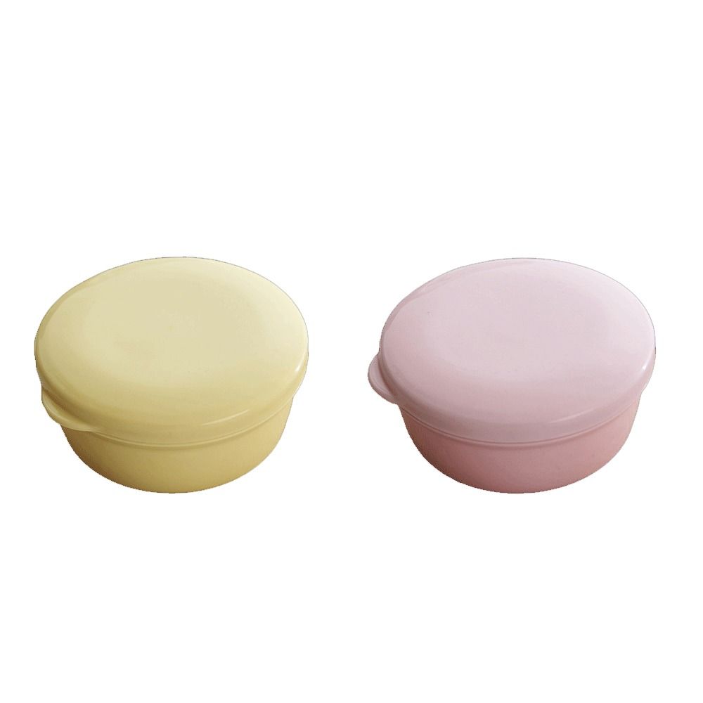 2 Pcs Green and Black Travel Soap Container Blue and White, Round Draining Soap Dish  Business Trip
