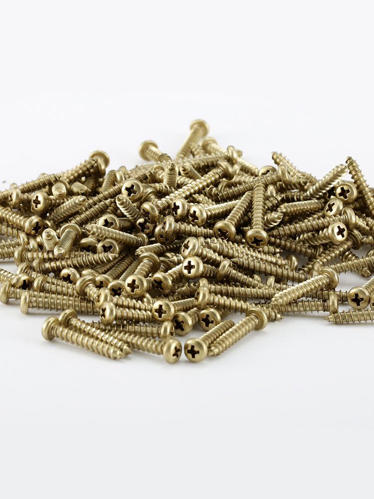 Copper Round Head Self-Tapping Phillips Wood Screw M3-M5 for Furniture Repair