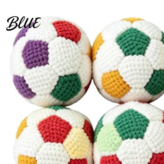 Soft Durable Sandbags 6Pcs Knitted Footbag Sack Handmade Crochet Juggling Balls for Beginners Vibrant Pattern Yarn Outdoor Play Colorful Gift Teens