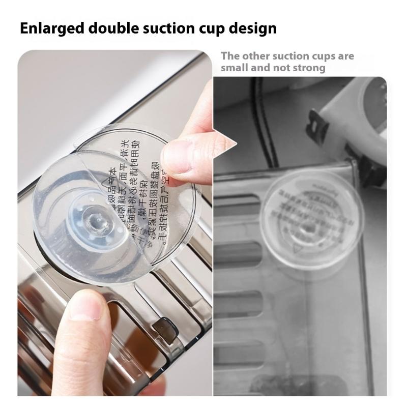 Plastic Sink Edge Storage Rack Featuring Strong Suction Cups for Efficient Dishcloth Drying and Countertop Organization