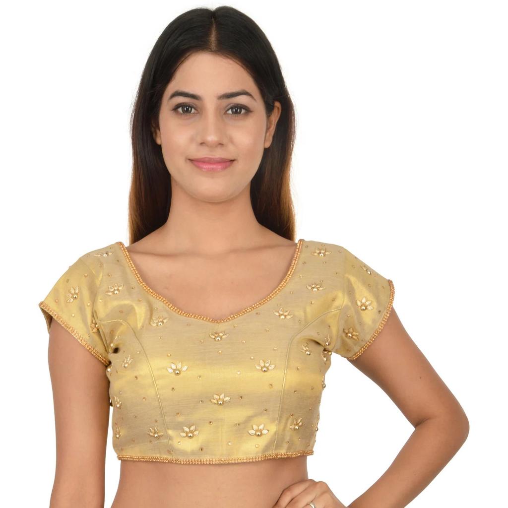 Readymade Desigenr Stitched Blosue Women's Silk Blend Crop Top Choli Dress