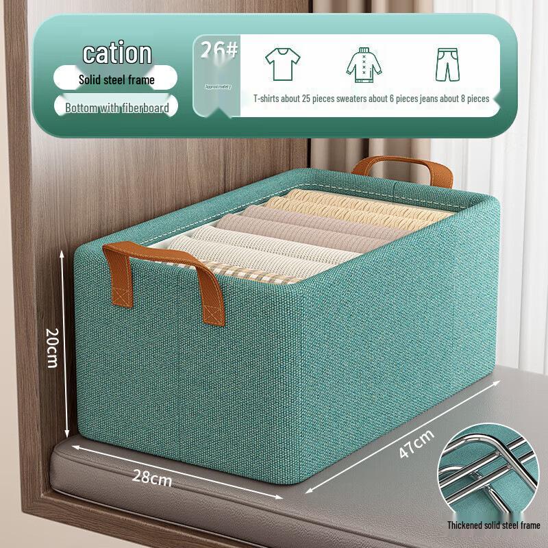Foldable Clothing Storage Box with Compartments - Large Capacity, Dustproof Organizer for Clothes and Sundries.