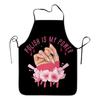 1 Pcs Nail Art Printing Beauty Kitchen Women Apron Household Cleaning Pinafore Salon Home Cooking Baking Manicure Work Clothes