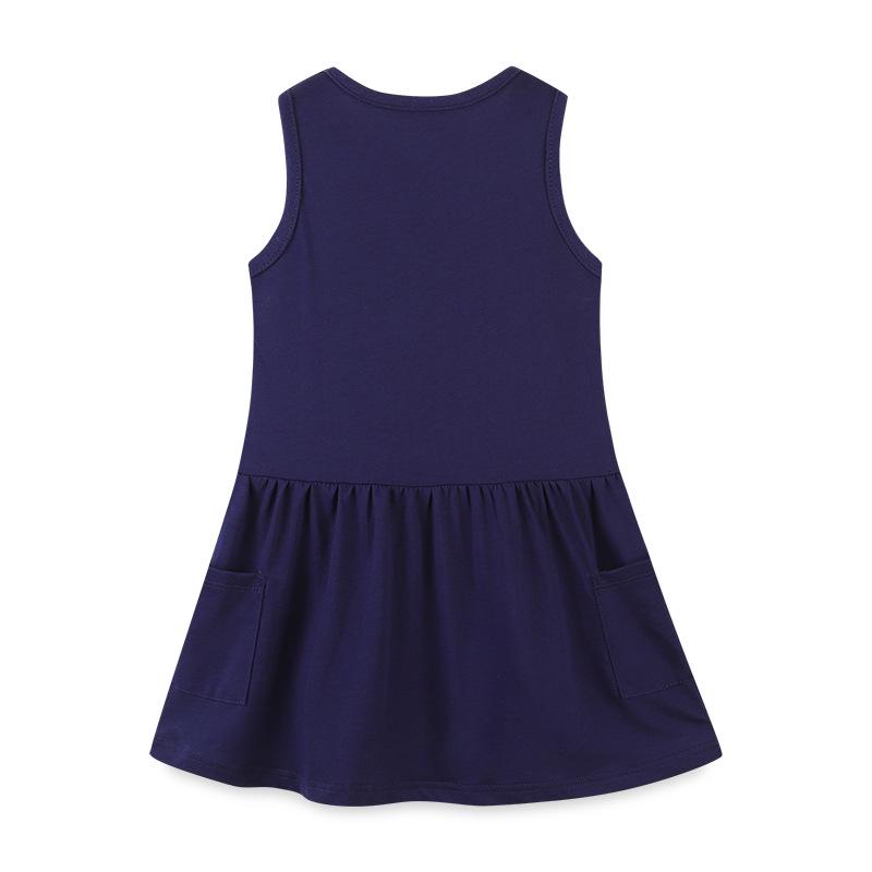 Summer European Style Girls' Knit Cotton Cartoon Princess Tank Dress