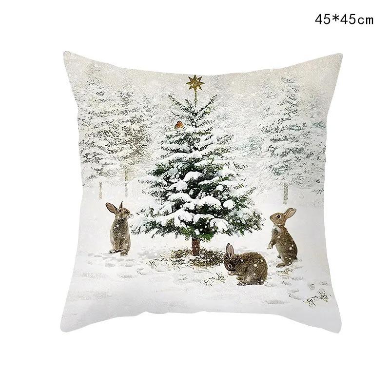 Christmas Themed Pillowcases Car Accessories Office Santa Claus Living Room Sofa Home Pillowcases