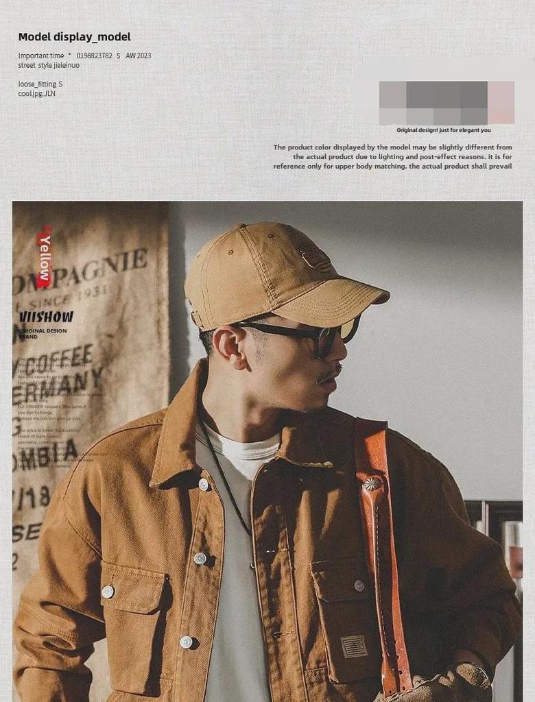 Men's American Heavyweight Retro Denim Jacket - Trendy, Loose-Fit Workwear for Spring and Autumn.