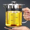 1L/1.5L Stainless Steel Glass Oil Strainer Pot Container Jug Storage Can With Filter Cooking Oil Pot For Kitchen Household Tools