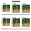 2pcs 2D flat printing Scene Curtain Bamboo Leaves And Fence (2) Digital Printed Polyester Drapes Festive Wall Decor Use for