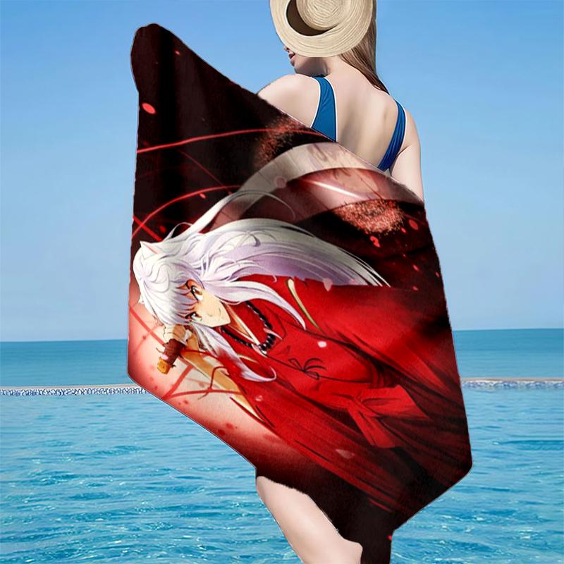 Anime Sessho-maru Beach Towel, Super Soft Microfiber, Gift for Her/Him, Birthday, for Pool, Beach, Travel, Home Decor Fan gifts