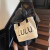 Women's bag 2025 summer new canvas shoulder bag commuter large capacity tote bag letter cloth bag handbag shoulder bag