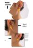 18k Gold Plated Geometric Heart Stud Earrings, Titanium Steel, Versatile Fashion Jewelry