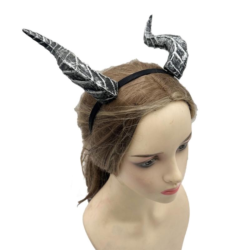 Dragon Horn Costume Headband for Theme Party Use, Plastic Horn Hair Accessory with Stage Show and Photo Prop Appeal