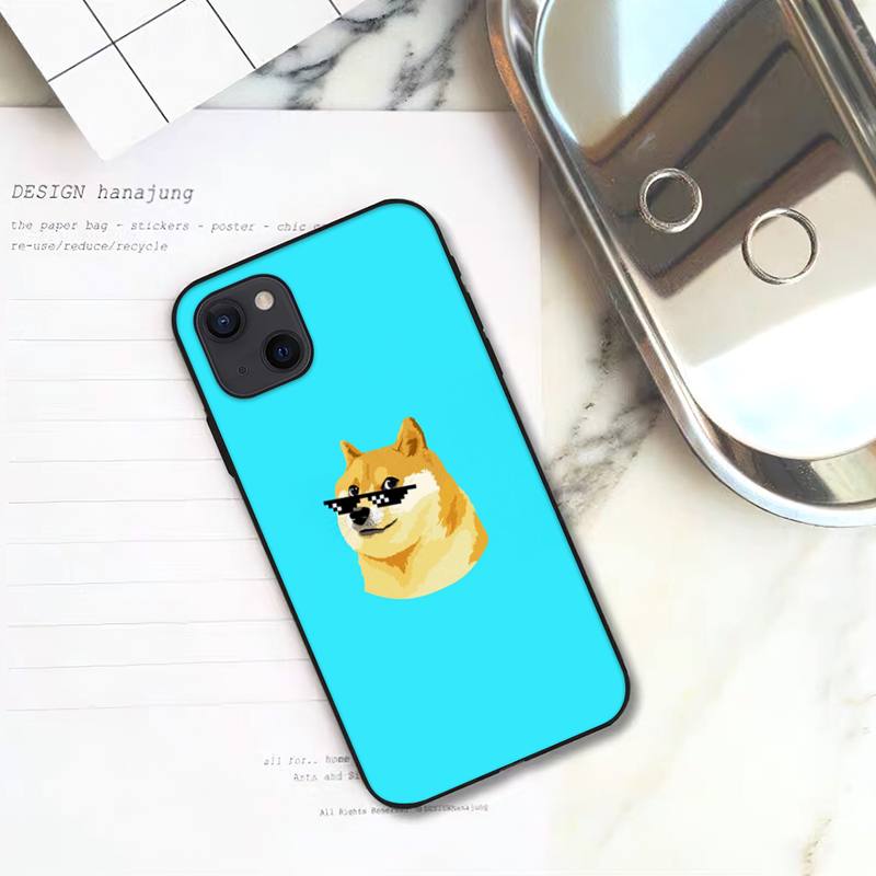 Roztomilý pouzdro na telefon Dogecoin Doge pro iPhone 11 12 Mini 13 14 Pro XS Max X 8 7 6s Plus 5 SE XR skořepina