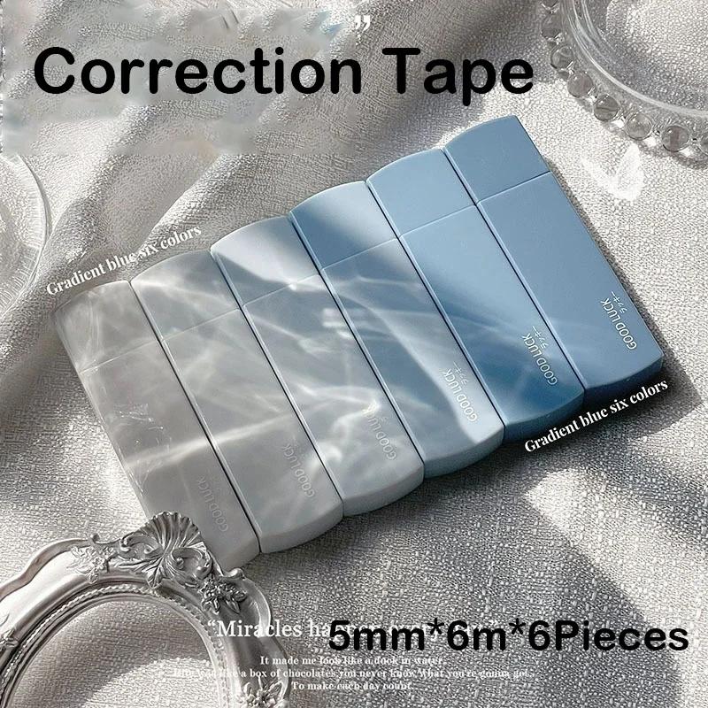 6pcs/pack 5mm6m Charming Correction Tape Student Error Eraser Tape Pen-type School Office Supplies Creative Stationery