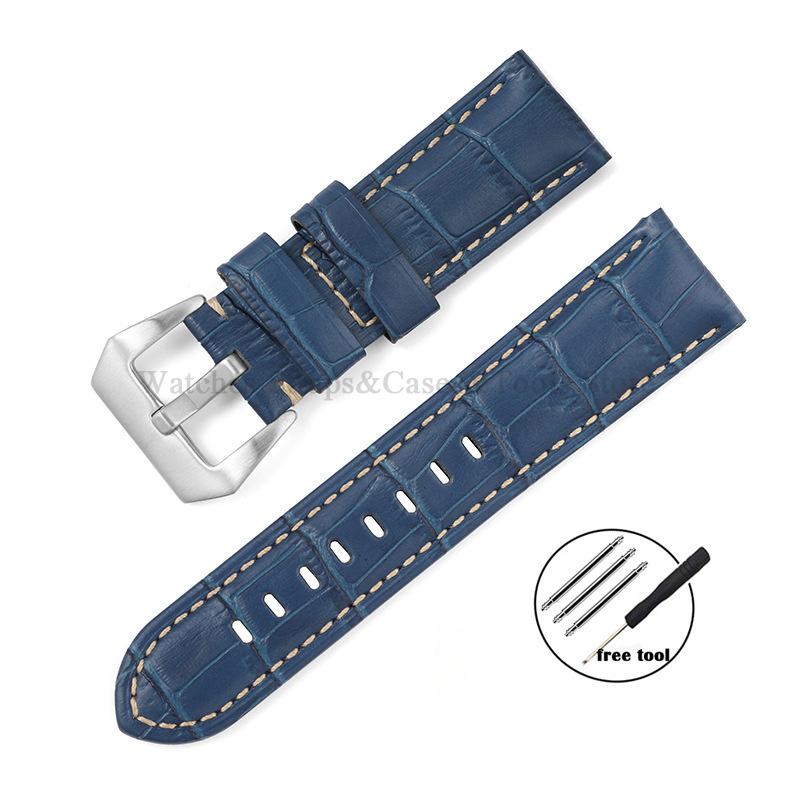 Brățară de ceas din piele naturală business Panerai pentru Omega cataramă din oțel negru maro accesorii curea bărbați 20mm 22mm 24mm 26mm
