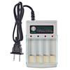 4-Slot AA/AAA Ni-MH/Ni-Cd Battery Charger with Independent 1.2V Charging Base and Flat AC Plug