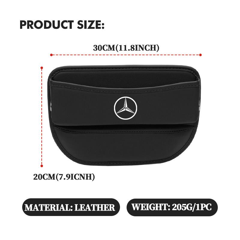 AABCR1 For Benz Car Seat Gap Storage Box Leather Storage Pocket Keys Card Phone Holder Accessories AMG Exclusive W204 W222 W205 W203