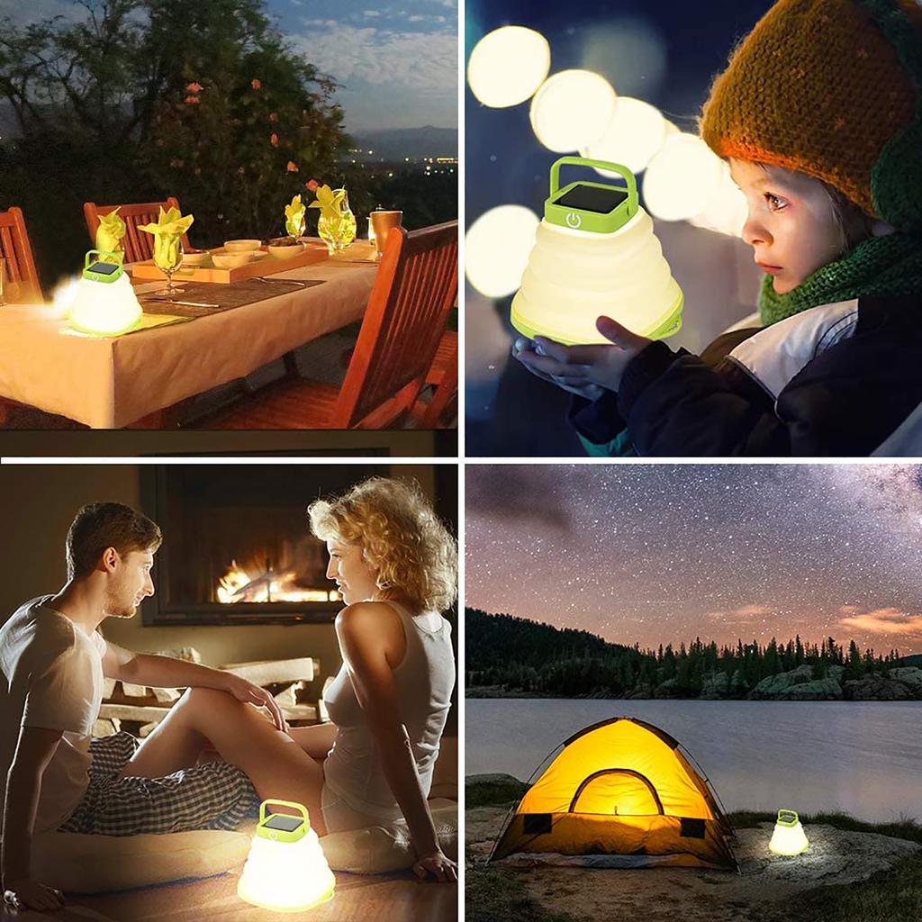 Solar Camping LED Lights Lantern Portable USB Lamp Folding Bubble 500mAh Mini Emergency Light for Outdoor Climbing Lighting