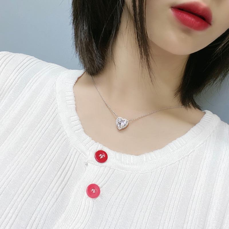 Gica Gema High Carbon Diamond Necklaces 925 Sterling Silver Heart Shape Pendant Unique Design Romantic Fine Jewelry Wedding Party Gifts New Trend