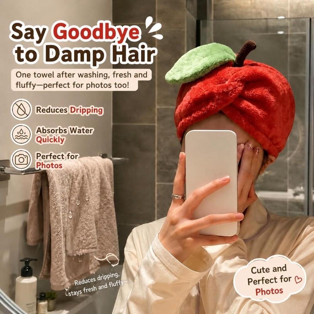 Super Absorbent Shower Bath Cap Thickened Absorbent Hair Cap For Bath Time