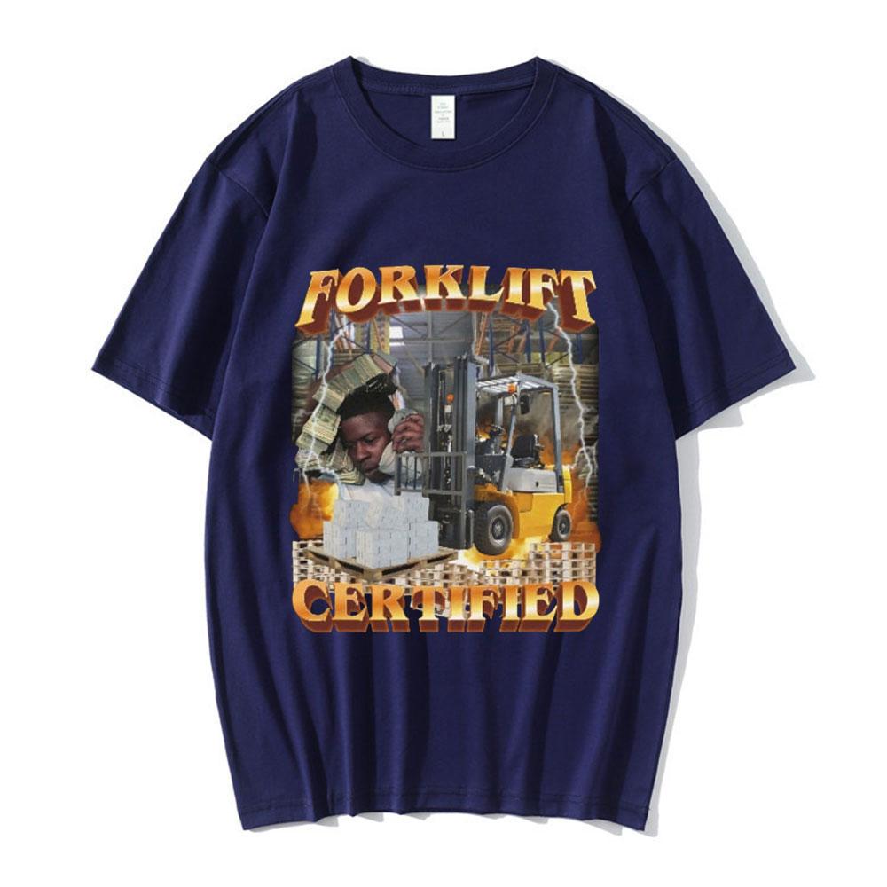 Funny Forklift Certified Operator Grafické tričko Pánská móda Vintage Trička s krátkým rukávem Bavlna Neformální Trička nadměrné velikosti