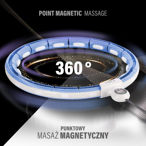 Magnetischer Hula Hoop Set Blau Hhm15 Mit Hms Zähler + Gürtel Br163 Schwarz Übergröße